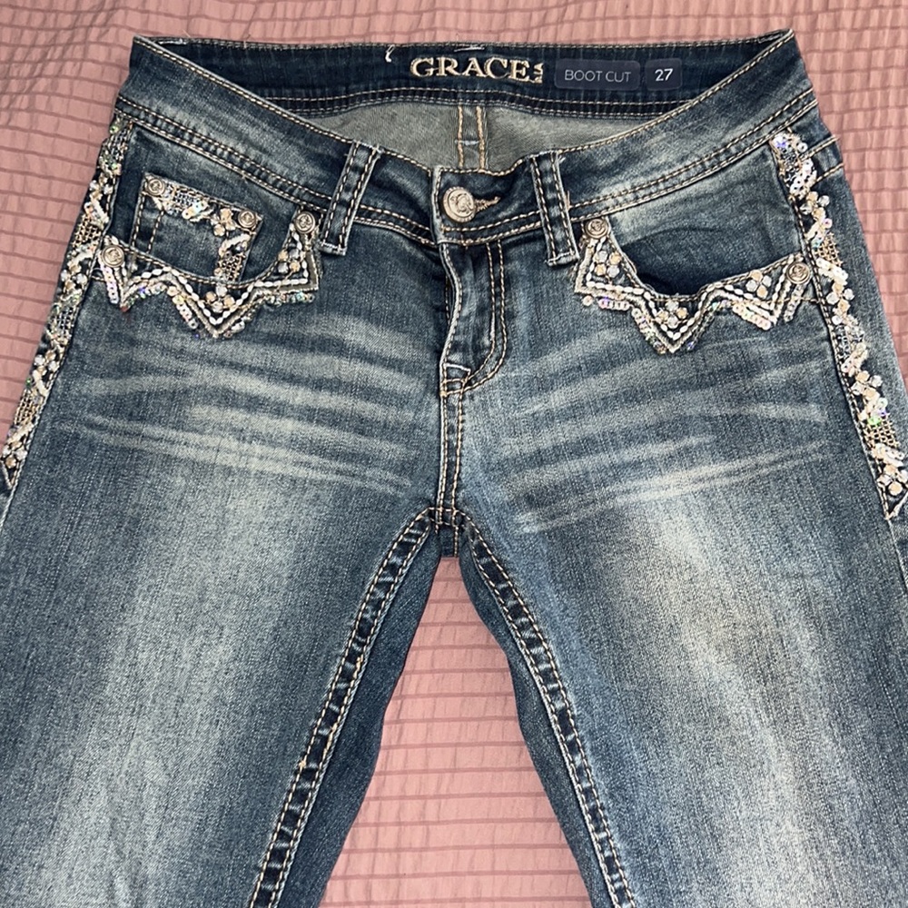 Grace in LA blue jeans